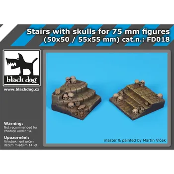 Plastikový model Blackdog Stairs with skulls for 75 mm fig. (50x50/55x55 mm)
