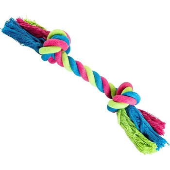 Hračka pro psa Uzel bavlněný 2 knoty - růžová, modrá, zelená