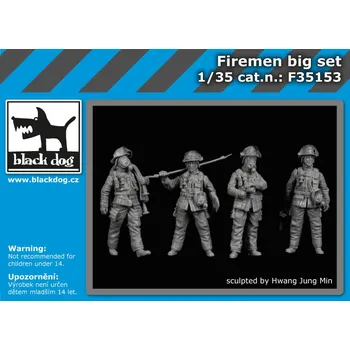 Plastikový model Blackdog 1/35 Firemen big set (4 fig.)