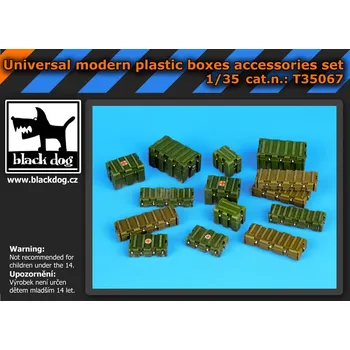 Plastikový model Blackdog 1/35 Universal modern plastic boxes accessory set