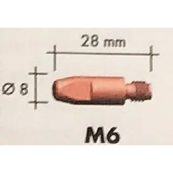 Příslušenství ke svářečce Abicor Binzel Náhradní díly pro svářecí hořák CO2 240A, 260A a 360A Díl hořáku CO2 240A, 260A a 360A: 140.0242X Průvlak masiv M6 1,0 140.0242