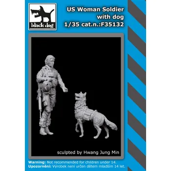 Plastikový model Blackdog 1/35 US Woman Soldier with dog (2 fig.)