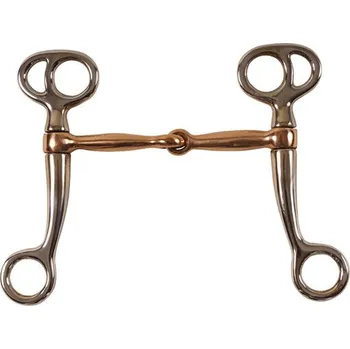 Udidlo pro koně Westernová páka POOL'S Iron+Copper krátká ramena 12,5 cm