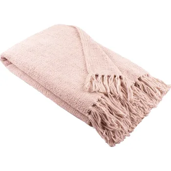 Přehoz na lůžko Krémový pléd Chenille Natural 130x180