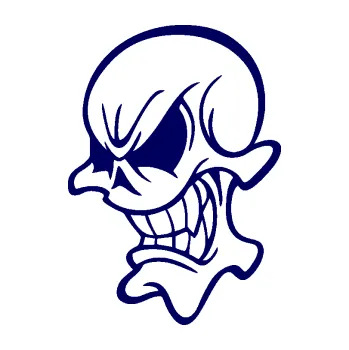 Samolepicí dekorace na vozidlo Lebka 063 levá (23 - tmavě modrá) SAMOLEPKA NA AUTO, NÁLEPKA, FÓLIE, POLEP, TUNING, VLASTNÍ TEXT, TISK, AUTOSAMOLEPKY.cz, POLEPY, OBRÁZEK, LOGO, 3D STICKERS