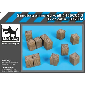 Plastikový model Blackdog 1/72 Sandbag armored wall (HESCO) 3