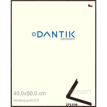 Rám na obraz DANTIK rámeček 40x50 | ALU profil 7273 Dýha wenge tmavá (Sklo Čiré) (Vyrobeno s láskou u nás v DANTIKU)