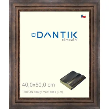 Rám na obraz DANTIK rámeček 40x50 | TRITON široký měď antik (Sklo Čiré) (Vyrobeno s láskou u nás v DANTIKU)