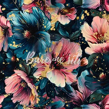 Teplákovina Květy Margaret (E) (Kvalitní teplákovina Bella)