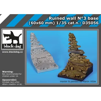 Plastikový model Blackdog 1/35 Ruined wall No.4 base (60x60 mm)