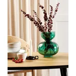 Váza na květiny zelená smaragdová sklo 27 cm Dekorativní kulaté přesýpací hodiny Stolní dekorace Moderní Design Beliani