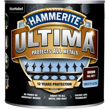 Barva na vlasy Barva na kov Hammerite Ultima Smooth, 2,2 l, hnědá