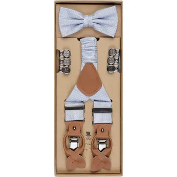 Kšandy Prince Bowtie Pánská Sada: Šle A Motýlek, tmavě modrá, one size