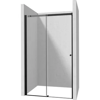 Sprchové dveře Deante KEIRRIA PLUS Posuvné sprchové dveře 130 cm černá, bílé sklo KTSPN13P