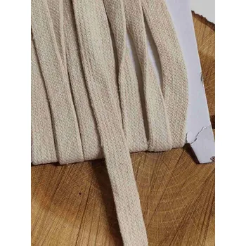 Šňůra plochá / dutinka šíře 12 mm ecru