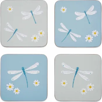 prostírání City Look, Anglie CL - Korkové prostírání pod skleničky ENGLISH MEADOW, Vážky 4 ks - 10,5*10,5 cm