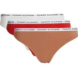 Dámská tanga Tommy Hilfiger 3P THONG XS Bílá, Oranžová, Červená
