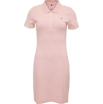 Dámské šaty Dámské šaty Tommy Hilfiger 1985 SLIM PIQUE POLO DRESS L Růžová