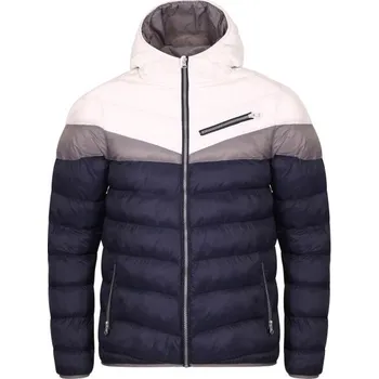 Pánská prošívaná bunda Willard KOPER XL Tmavě modrá, Bílá, Šedá