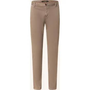 Pánské kalhoty Alberto Pánské Chino Kalhoty Rob Slim Fit, tmavě hnědá, 34