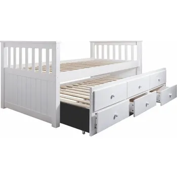 Postel Tempo Kondela Rozkládací postel 90 cm Kondela Ahlan (bílá) (s roštem a úl. prostorem)