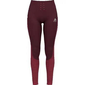 Běžecké oblečení Dámské běžecké elastické kalhoty Odlo RUN EASY WARM M Vínová, Šedá