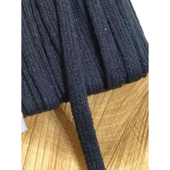 Šňůra plochá / dutinka šíře 10 mm černá