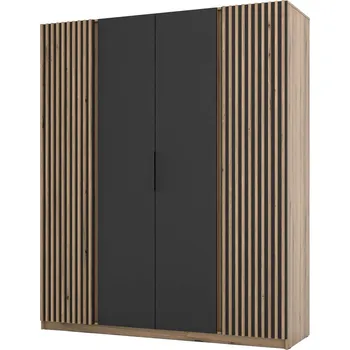 Šatní skříň LEMPERT Šatní skříň KAJA 2LAM 2F Barva: dub / černá