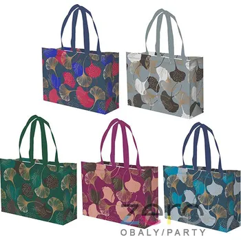 Nákupní taška Taška ekologická s uchy 34+10x25 cm - Ginkgo biloba (mix)