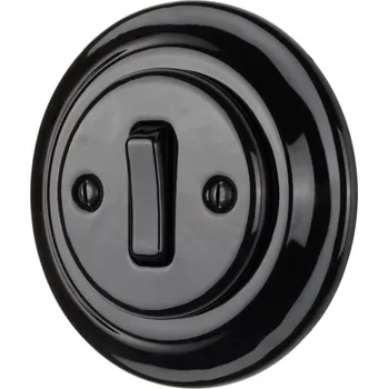 vypínač Bohemia Design Porcelánový jednopáčkový vypínač - černý