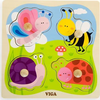 Dřevěné vkládací puzzle hmyz Viga
