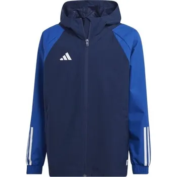 Chlapecká fotbalová bunda adidas TIRO23 C JACKET 164 Tmavě modrá, Modrá, Bílá