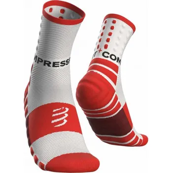 Běžecké ponožky Compressport SHOCK ABSORB SOCKS T1 Bílá, Červená, Černá
