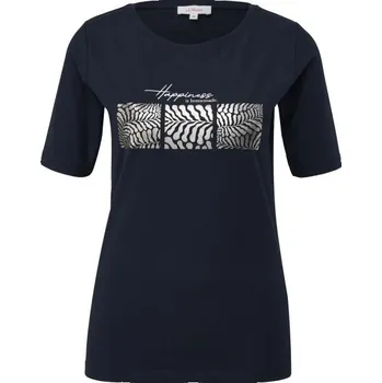 Dámské tričko Dámské tričko s.Oliver RL T-SHIRT 36 Tmavě modrá, Stříbrná