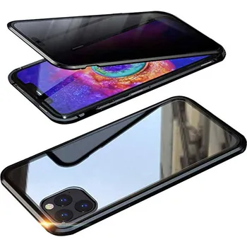 Pouzdro na mobilní telefon Beweare Magnetický oboustranný kryt s tvrzeným sklem na iPhone 11 Pro Max - černý