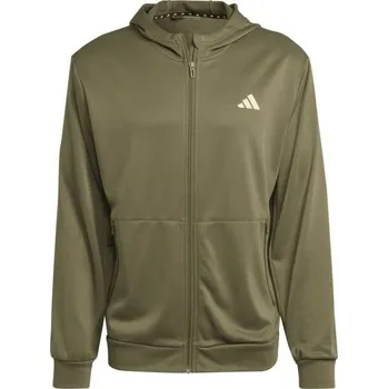Pánské oblečení Pánská sportovní mikina adidas TRAIN ESSENTIALS FULL-ZIP HOODIE 2XL Khaki