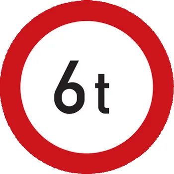 Dopravní značení Dopravní značka Zákaz vjezdu vozidel, jejichž okamžitá hmotnost přesahuje vyznačenou mez - B13