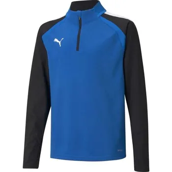 Chlapecká mikina Dětská fotbalová mikina Puma TEAMLIGA 1/4 ZIP TOP JR 152 Modrá, Bílá