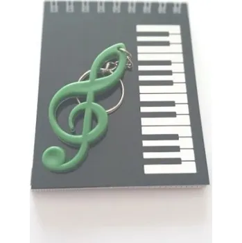 Dárkový balíček pro hudebníky - hudební blok a zelený přívěšek