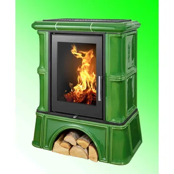 Krbová kamna ABX Bavaria exclusive kachlový sokl, zelené kachle