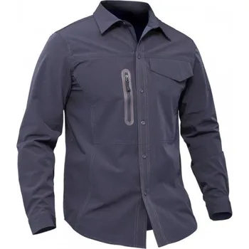 Pánská košile Košile elastická s dlouhým rukávem, šedá, XXXL, Smilodon