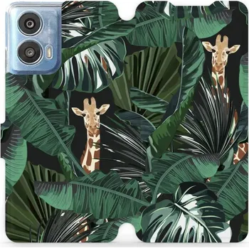 Pouzdro na mobilní telefon Flipové pouzdro Mobiwear - Motorola Moto G24 Power - VP06P Žirafky (Knížkové flip pouzdro, obal, kryt na mobil Motorola Moto G24 Power - VP06P Žirafky, materiál Umělá kůže + TPU - ochrana 360°, stojánek, silikonová vanička, magnetické zavírání)