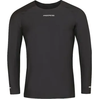 Pánské tričko Pánské lepené sportovní triko PROGRESS SKINNER LS XL Černá, Stříbrná