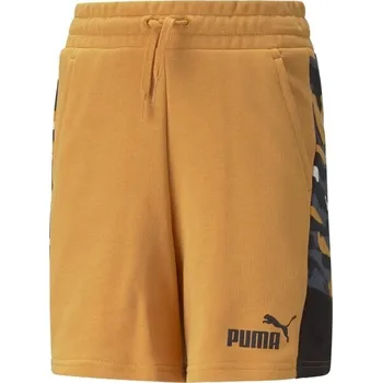 Pánské kraťasy Dětské sportovní šortky Puma ESSENTIALS+CAMO SHORTS TR B DESERT CLAY 116 Oranžová, Bílá, Černá