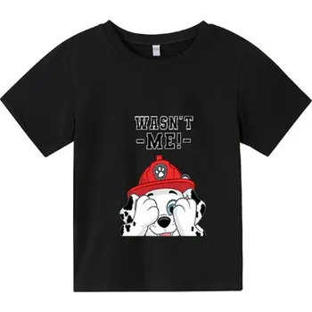 Tlapková patrola Dětské tričko s motivem animované pohádky "Tlapková patrola" Barva: černá (Wasn't me!), Velikost: 130/7-8T
