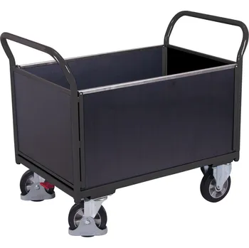 Stavební technika Variofit Plošinový vozík se dvěma madly a bočními stěnami s plnou výplní, Variofit, ložná plocha 159 x 75 cm, do 1 000 kg, modrá/antracit Barva: antracit RAL7016