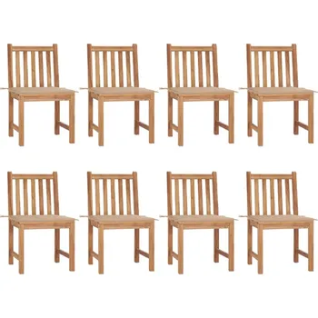 Zahradní židle 8 ks s poduškami masivní teak Béžová 3073145