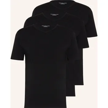 Pánské oblečení Tommy Hilfiger Trička S Výstřihem Do V, 3 Kusy V Balení, černá