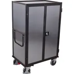 Variofit Vysoký skříňový vozík s madlem, 4 plné stěny, 5 polic, Variofit, ložná plocha 124 x 78 cm, do 500 kg, modrá/antracit Barva: antracit RAL7016