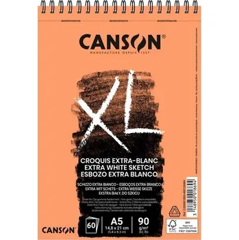 Skicář CANSON XL Croquis Extra Blanc A5, 60 listů 90g